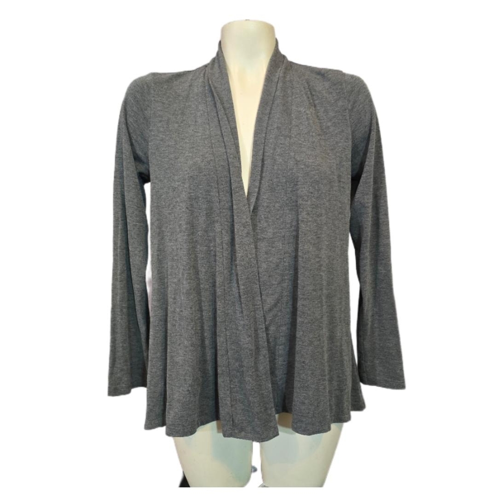 Gray Draped‎ Open Front Cardigan